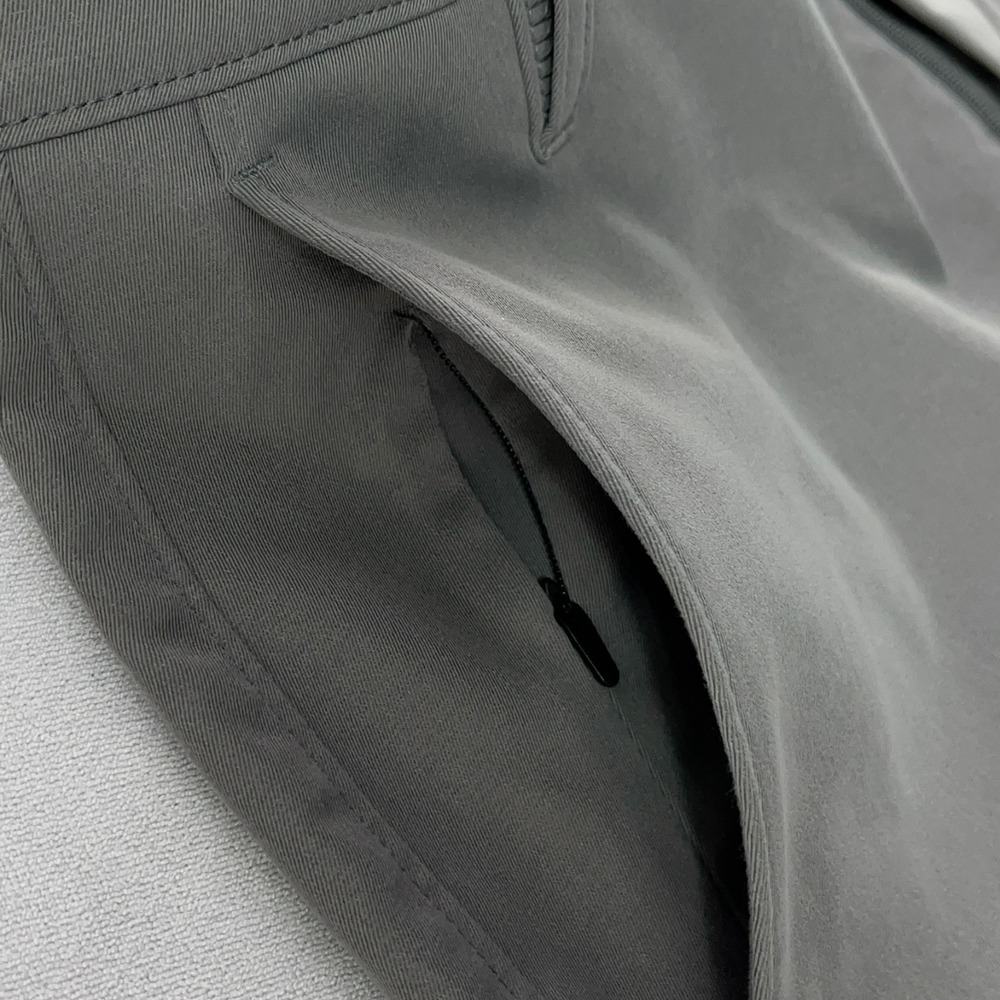 Proof Shorts Men 32 Gray Performance Chino 9 Inch Inseam Inner Zip Pocket - Picture 3 of 14